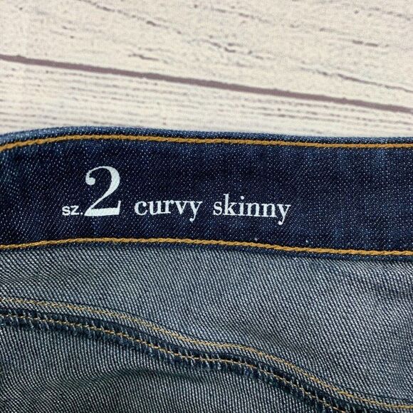 LOFT Jeans 2 Curvy Skinny Dark Wash Inseam 30" - Picture 7 of 9